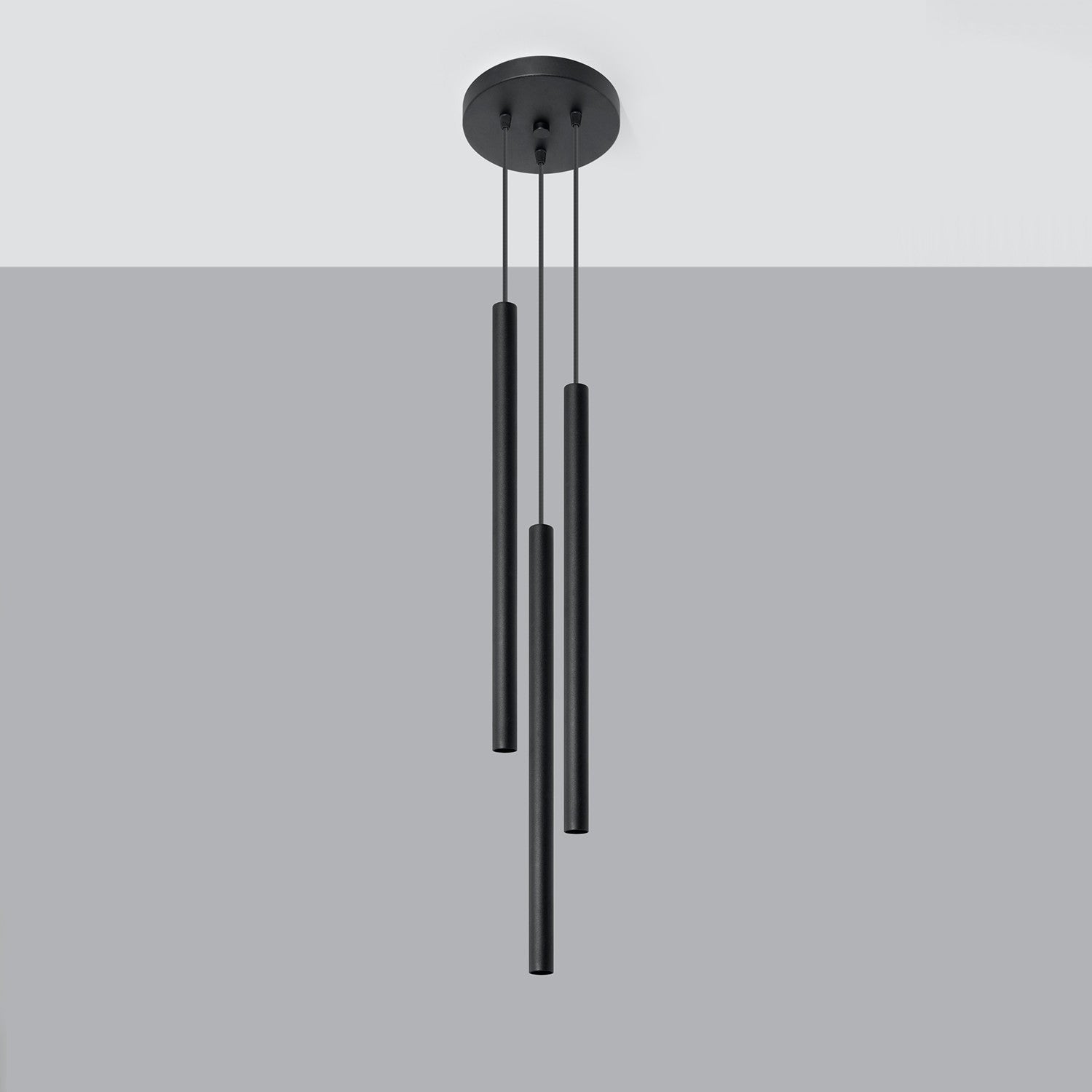 Lampa wisząca Pastelo czarna 3xG9x12W długie tuby wym: 100 x 20 x 20 cm metal Sollux Lighting