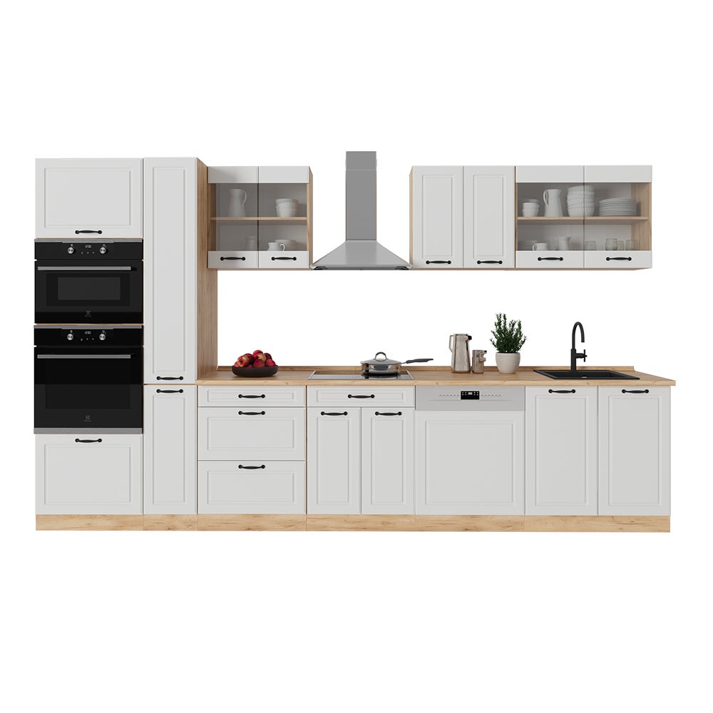 Vicco Cuisine complète R-Line, Blanc campagnard/Chêne doré, 350cm , PT Chêne - 7
