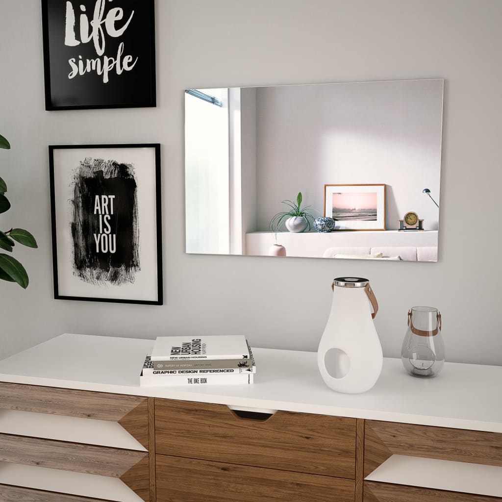 Espejo de pared，espejo de baño rectangular vidrio 60x40 cm cfw33951