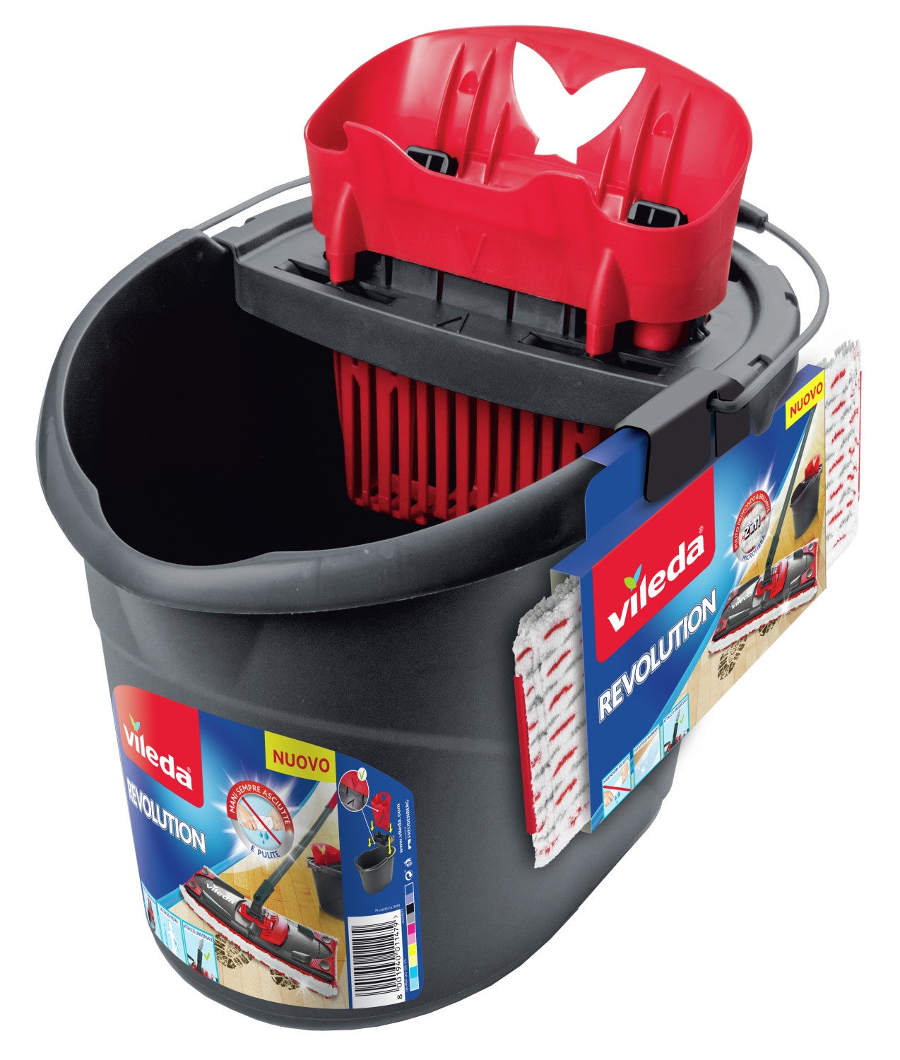 Vileda 158575 seau et système de lavage Réservoir unique Noir, Rouge, Blanc - 3