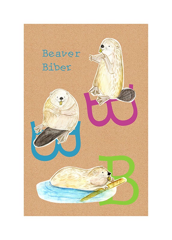 Cartel artístico de Komar - ABC Animal B - Talla: 50 x 70 cm - 2