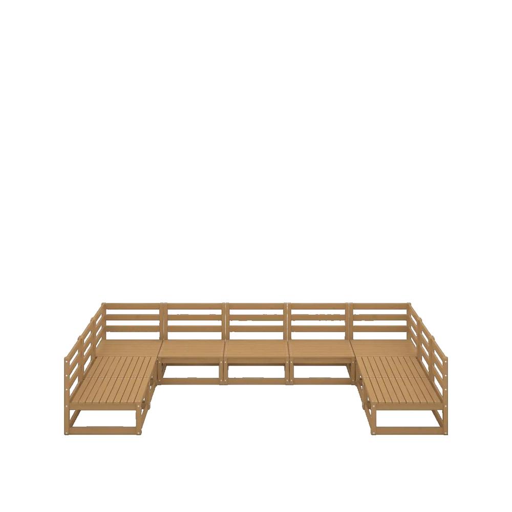Salon bas de jardin en Bois Marron 8 personnes - 3