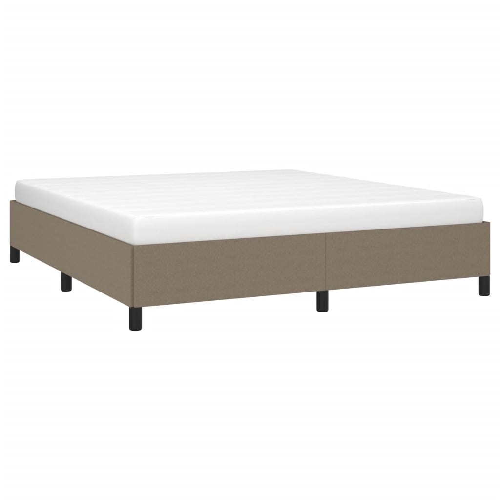 Cadre de lit sans matelas taupe 160 x 200 cm tissu - 3