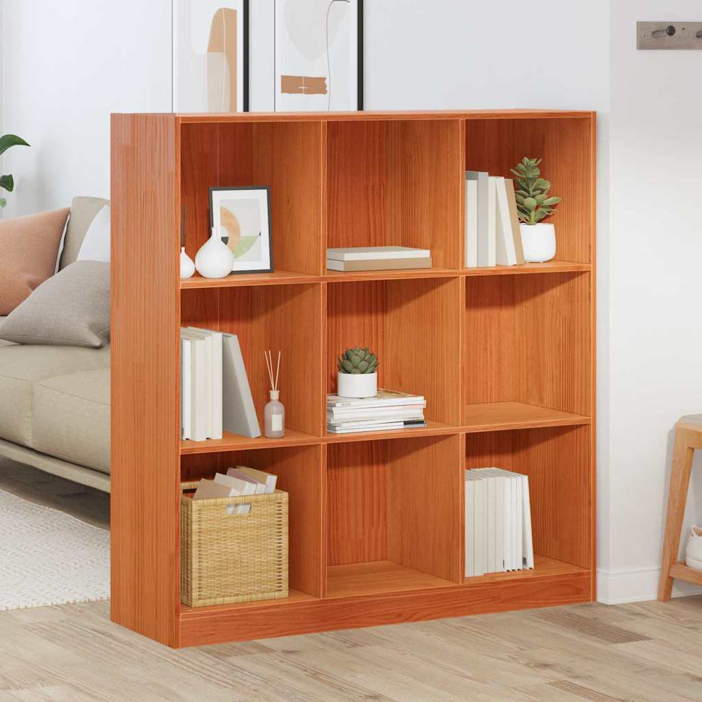Librería Cama Sin Colchón Encerado Marrón 180x200 Cm Pino Macizo