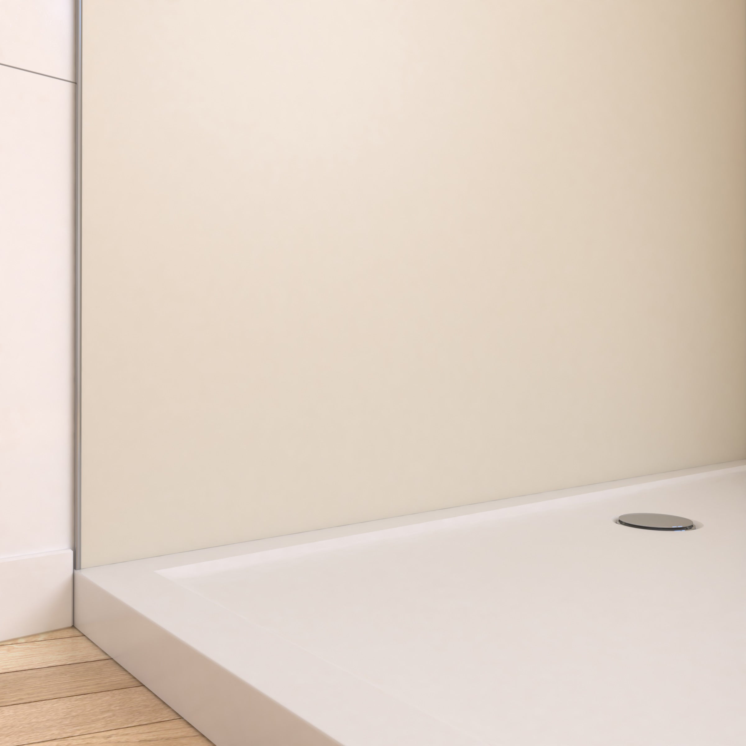 Lot de 2 Panneaux Muraux Aluminium Ivoire 90+120x210 cm avec Profilés Chrome - WALL'IT - 2