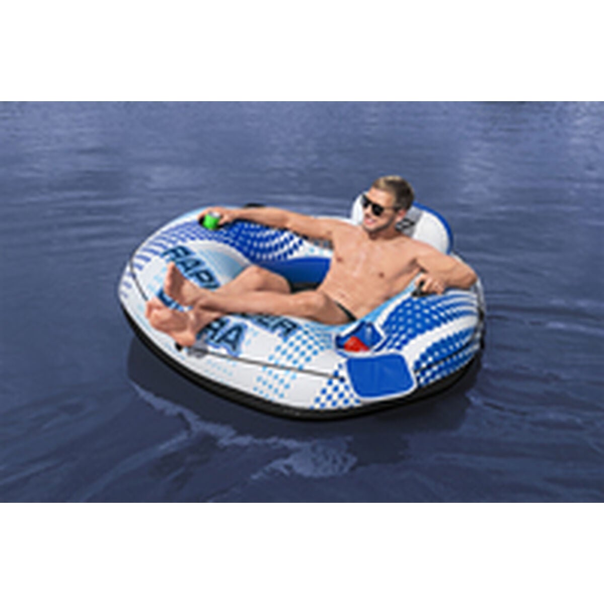 Fotel dmuchany do pływania Bestway Rapid Rider koło dmuchane do wody materac 152x132x50cm - 4