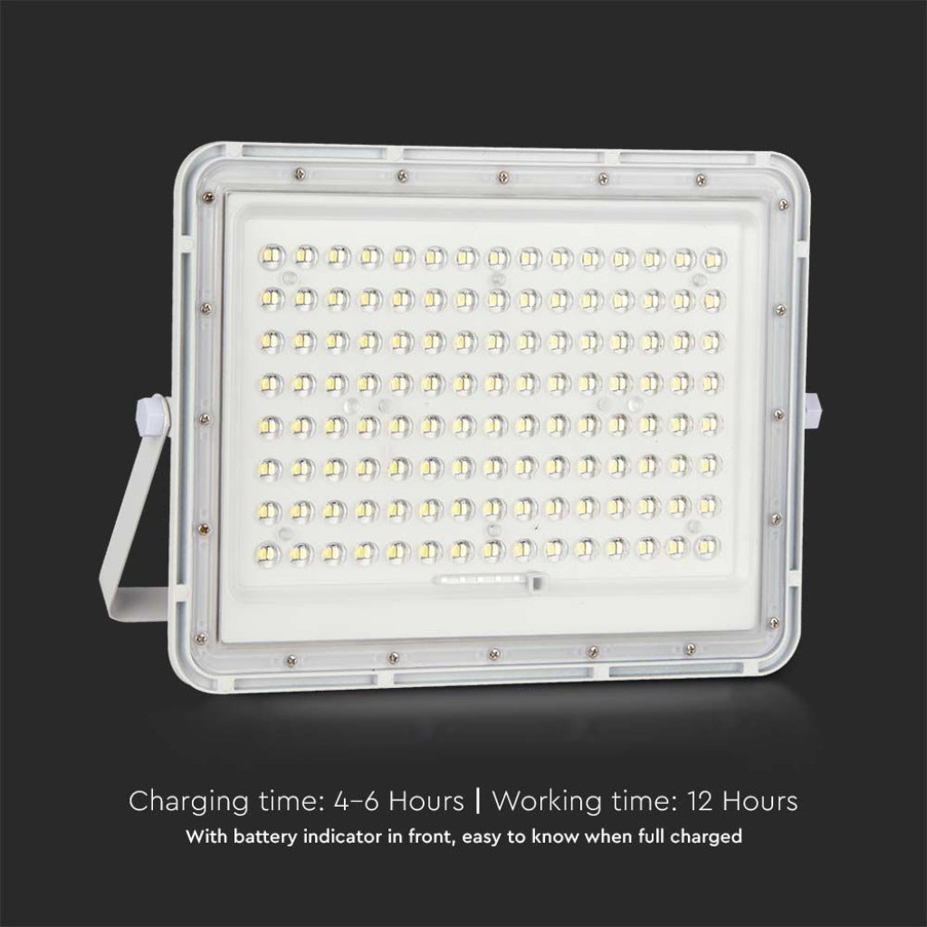 Proiector LED solar V-TAC VT-180W-W 20W 6400K IP65 alb aluminiu ...