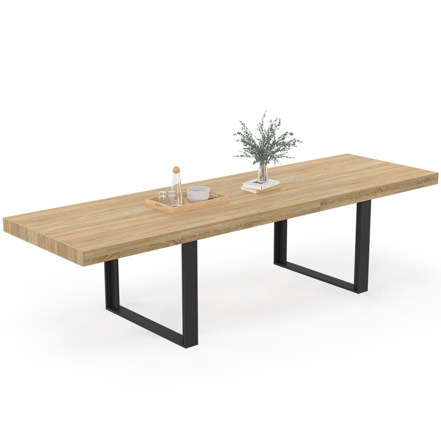 Table à manger rectangle PHOENIX 12 personnes bois et noir 300 cm - 2