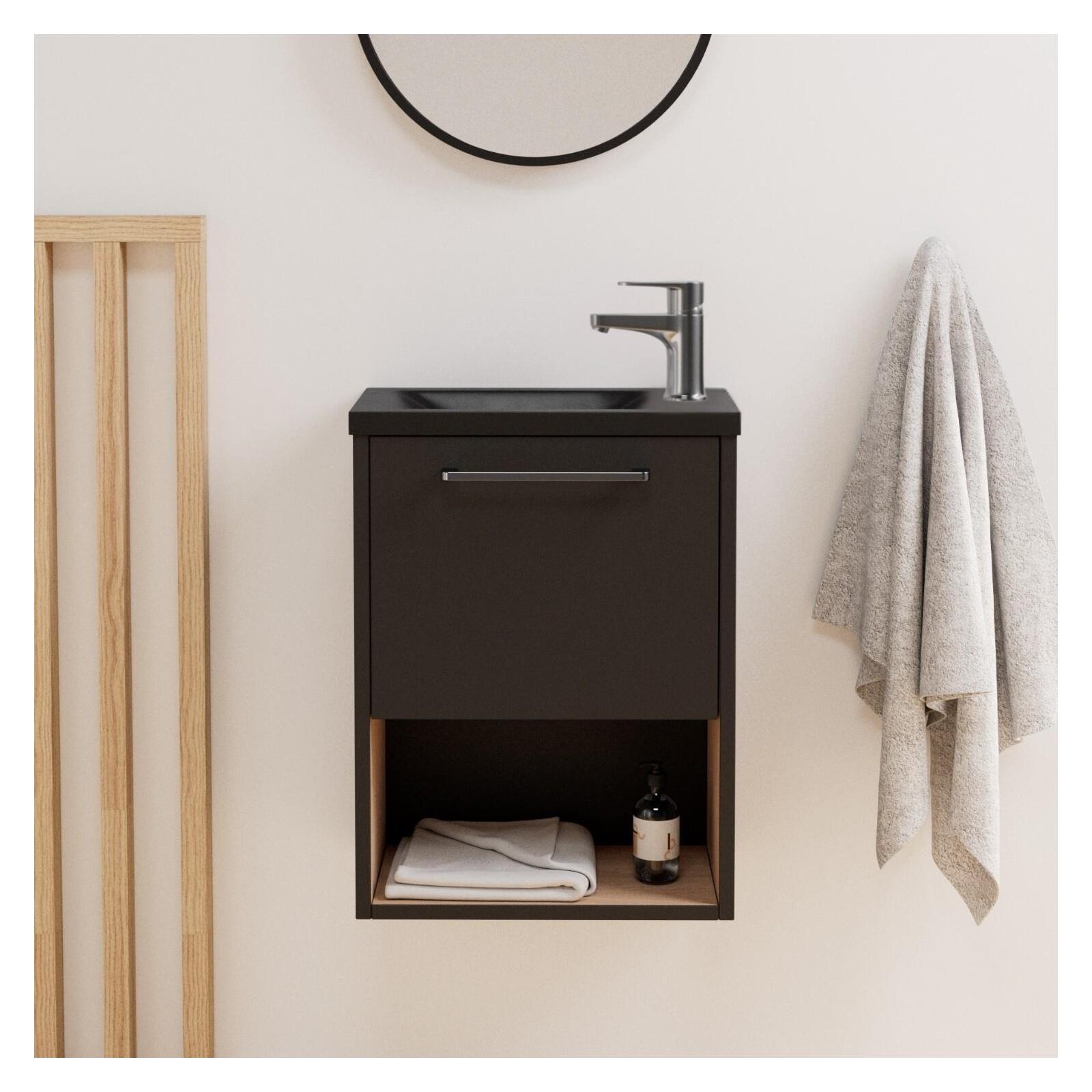 Conjunto mueble lavamanos + grifo nika