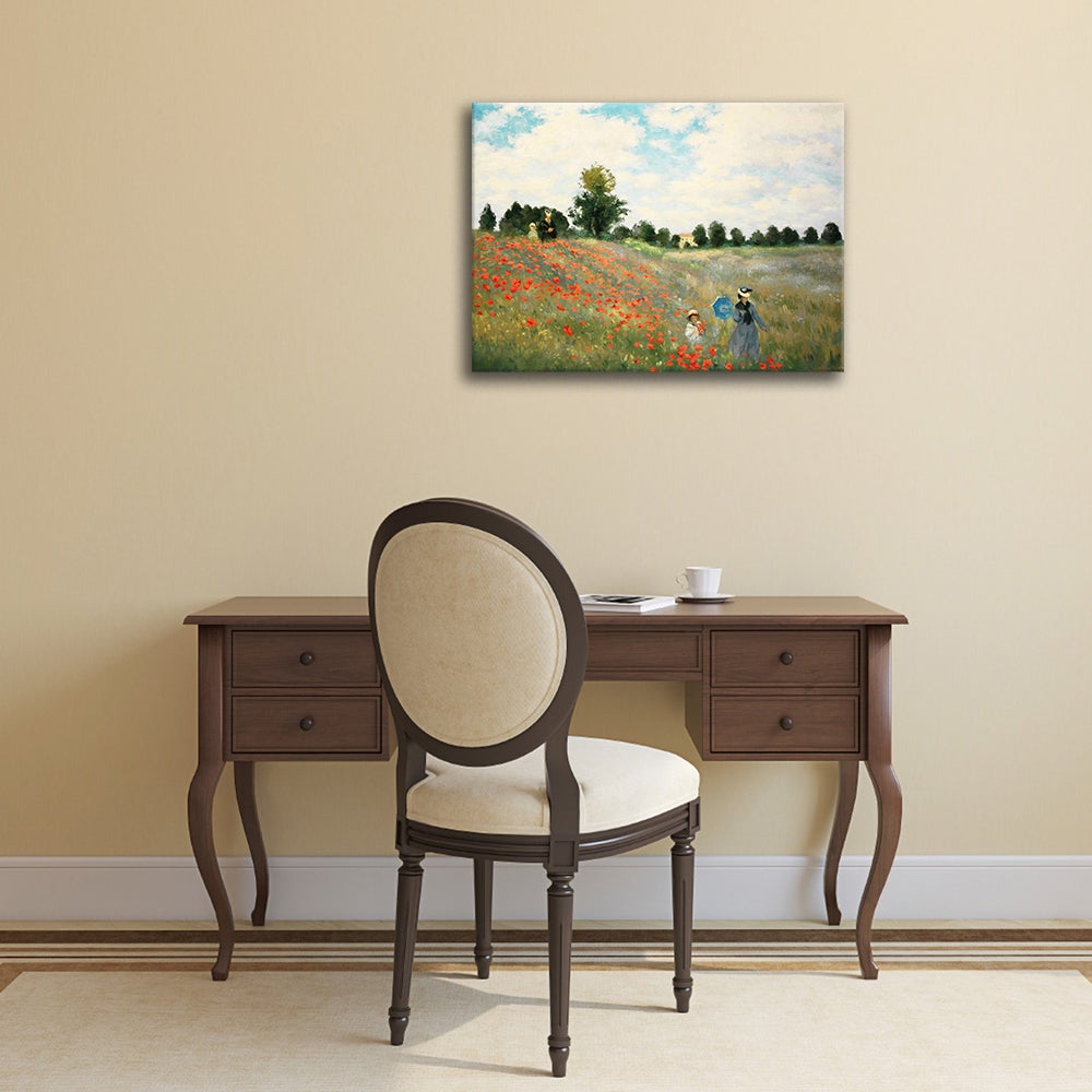 Tableau - Le Champ des Coquelicots Claude Monet cm 40x50 - 2