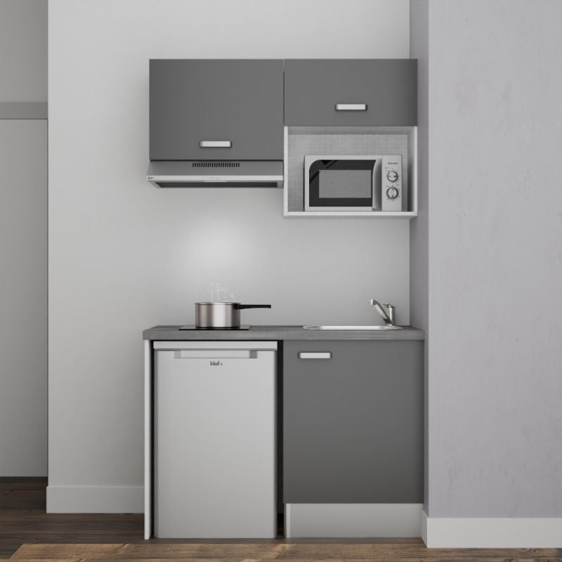 Kitchenette K02L-PT - 120 cm avec plan de travail et évier - 2