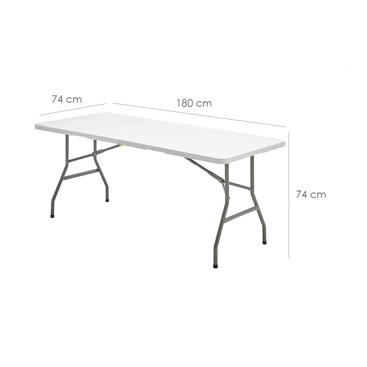 Tavolo Pieghevole Rettangolare in Resina 180x74x74cm Tavolo Multiuso da Esterno, Campeggio, Eventi, Esterno, Interno - 6