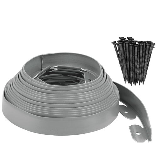 Bordura da giardino dritta nera - 4,5 cm x 5 metri con 25 picchetti di ancoraggio | Leroy Merlin
