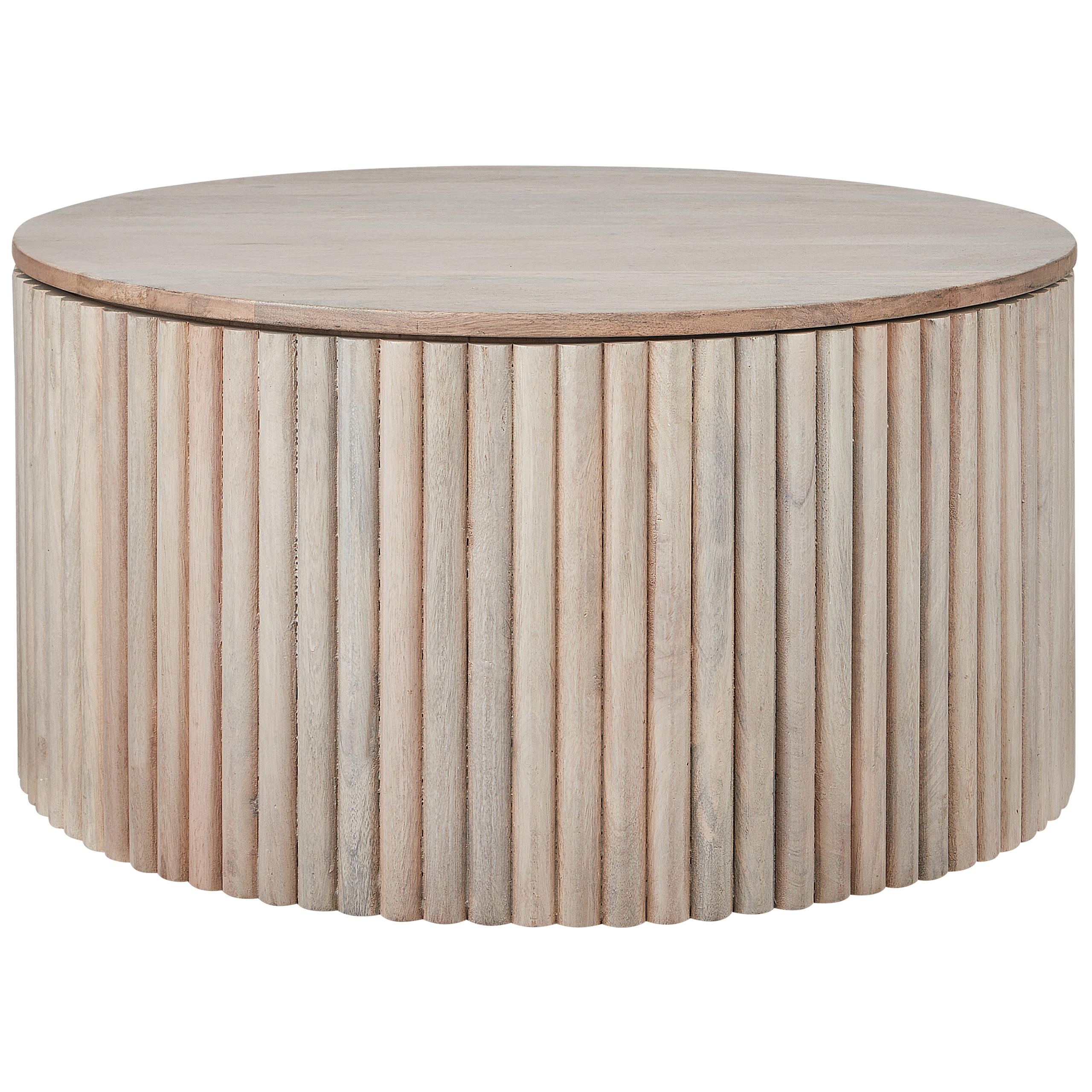Beliani Mesa De Centro Kirkwood Madera De Mango Con Almacenaje Marrón/Claro , Leroy Merlin