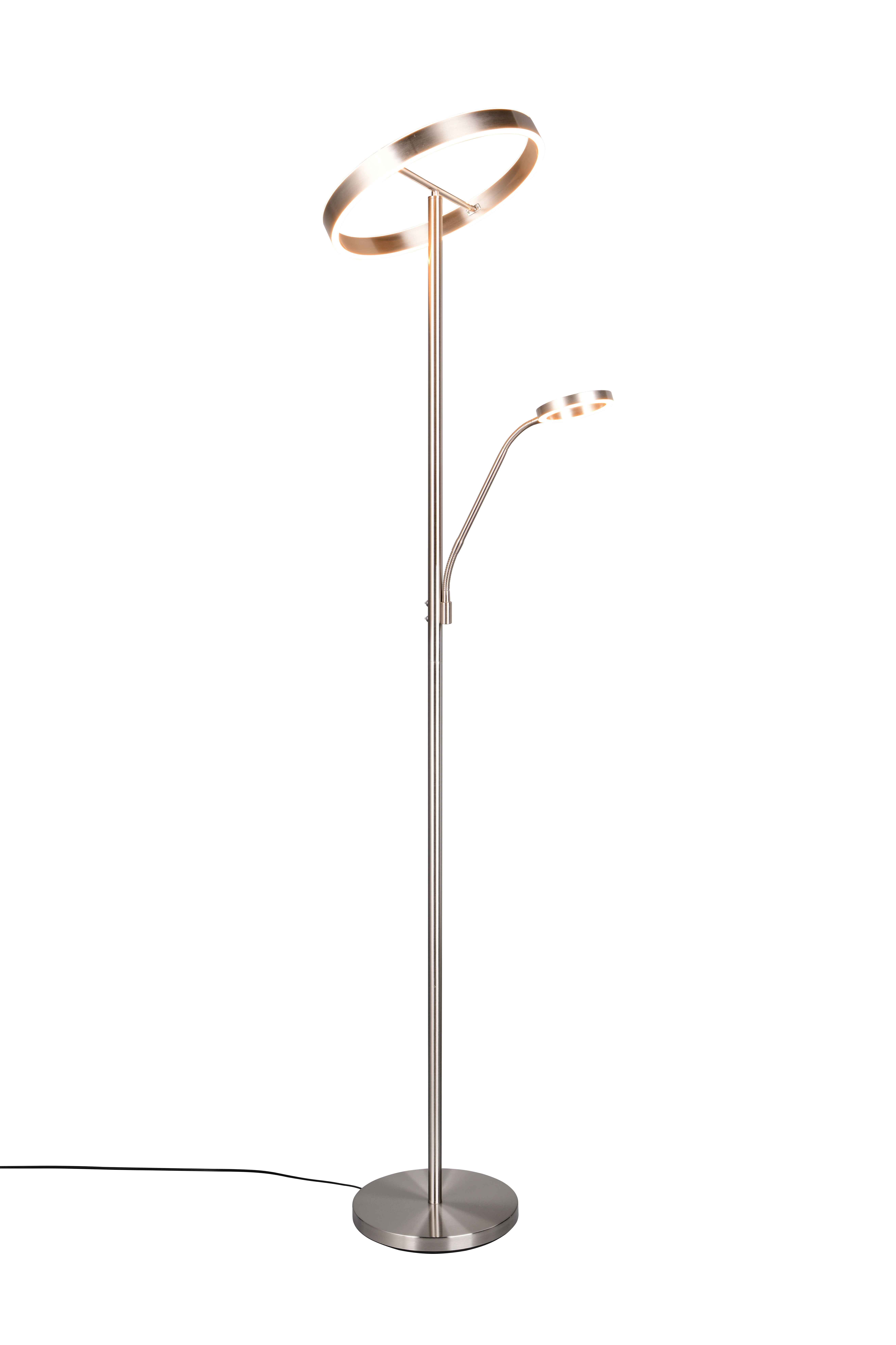 Lampa podłogowa stojąca Willis nikiel mat LED 39W 2700K-4000K 4600lm + 550lm wym: 180 x 40 x 40 cm metal Trio
