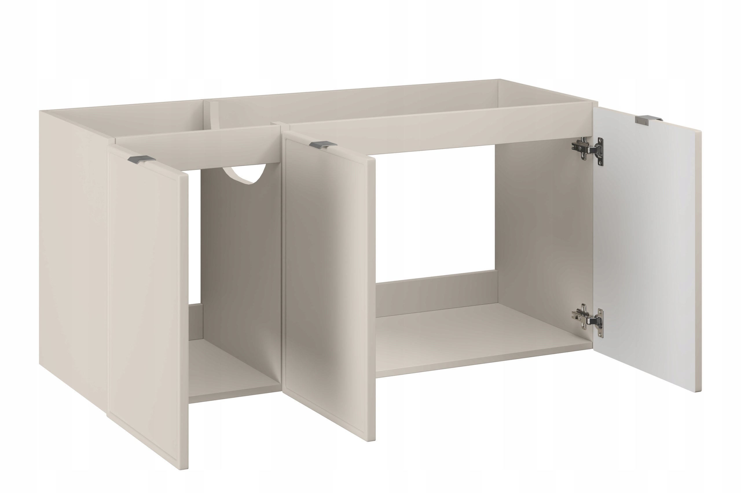 Szafka pod umywalkę BELLA 120 cm kaszmirowa wisząca frezowany front 3 drzwi - 6