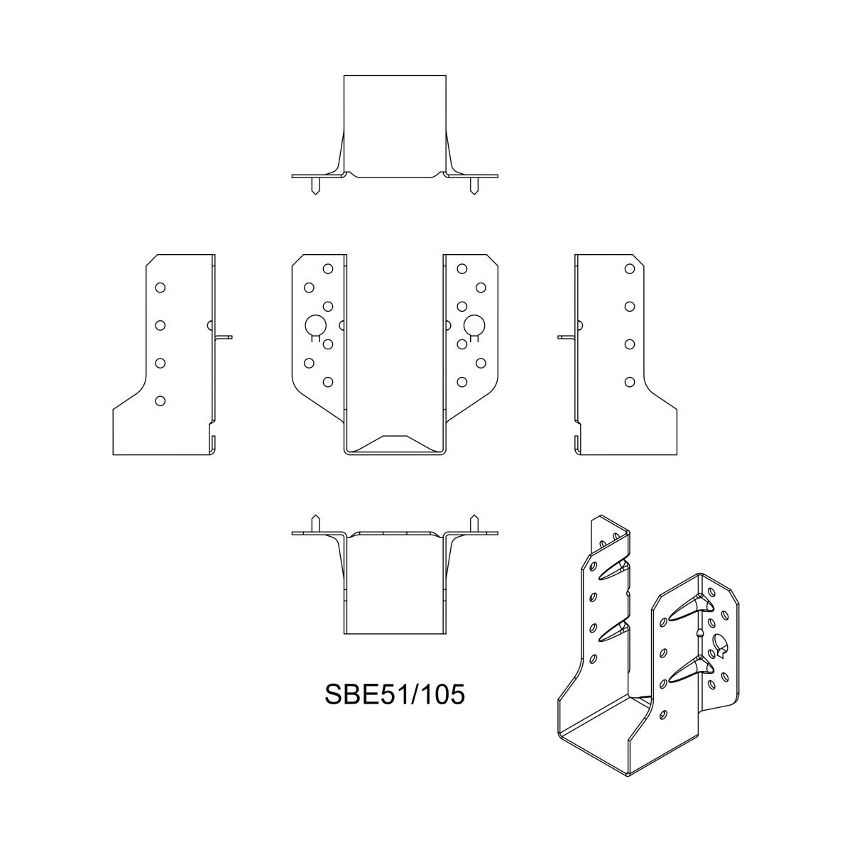 Sabot ailes extérieures 51 X 105 X 1.5 - SIMPSON - 2