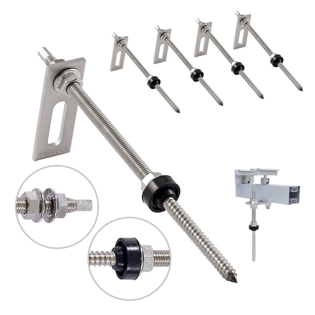 NUASOL Bullone di sospensione con piastra di adattamento M10 x200mm