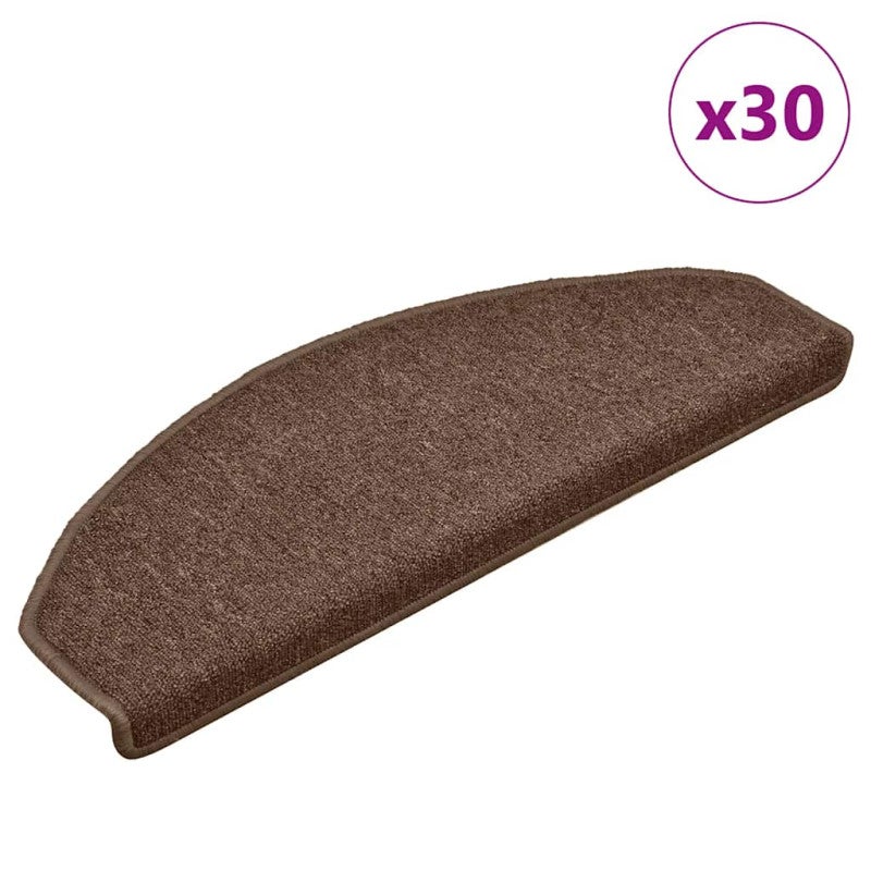 Maty na schody 30 szt. 65x24x4 cm Brązowe półokrągłe duże vidaXL