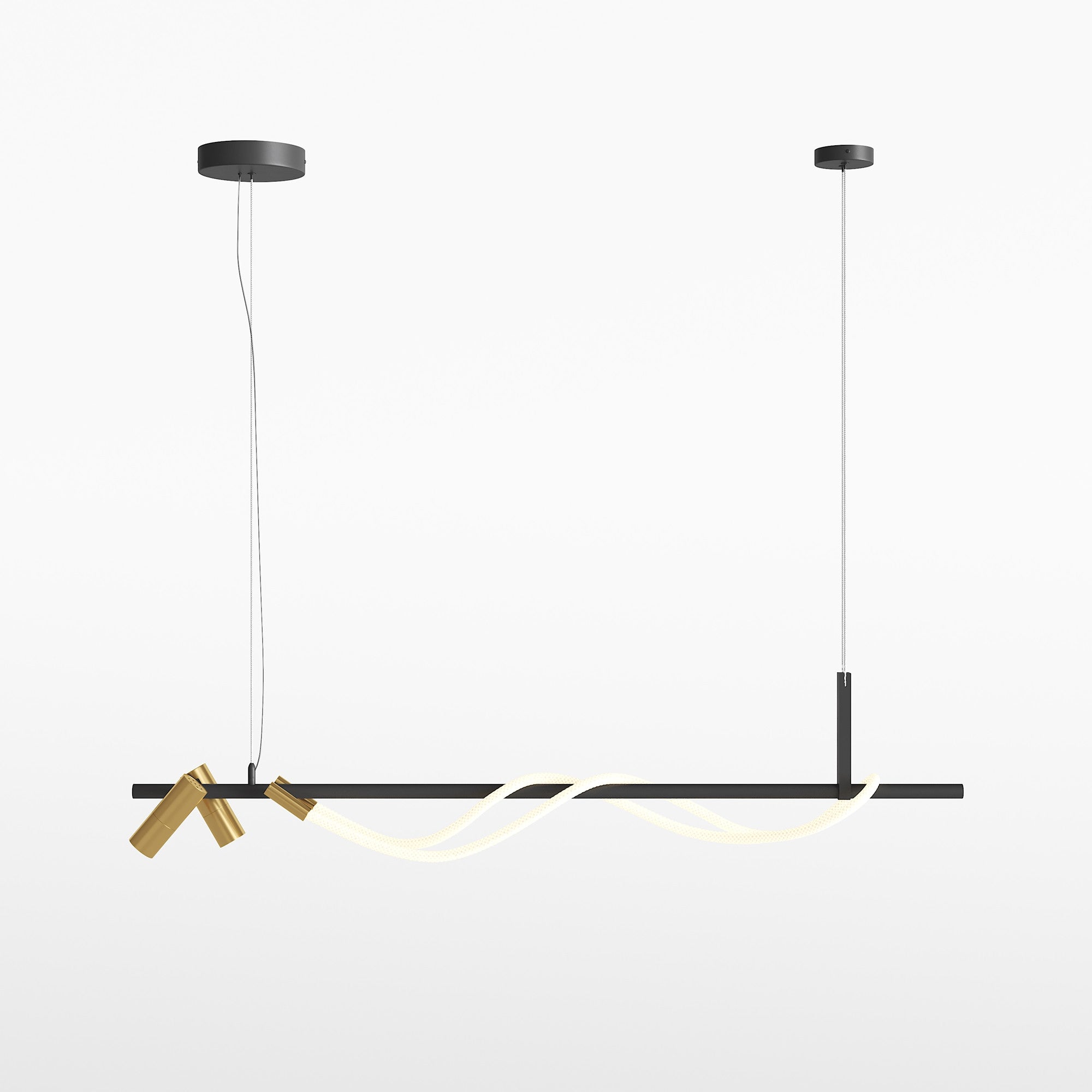 Lampa wisząca Tau czarno-biała LED 42W 3000K 1500lm wym: 150 x 18 x 140 cm aluminium Maytoni