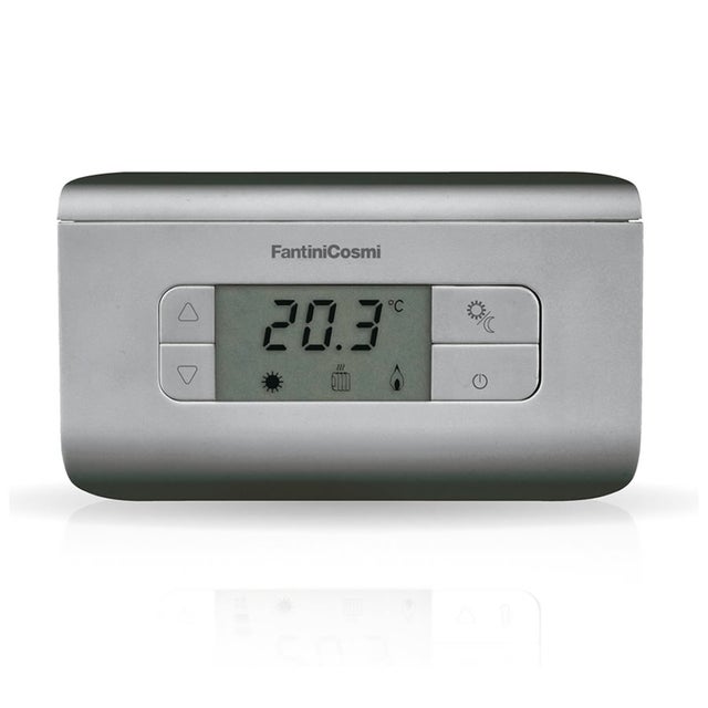 Fantini Cosmi CH116 Termostato Ambiente a Batterie, 3 Temperature, Argento