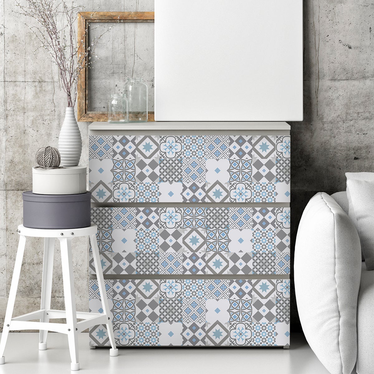 60 vinilos baldosa de cemento muebles leonita - adhesivo de pared - revestimiento sticker mural decorativo - 60stickers10x10cm