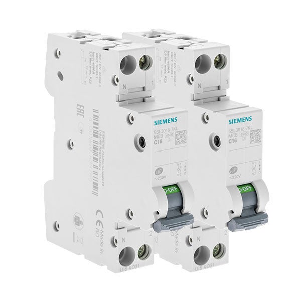 Lot De 2 Disjoncteurs FI AC 230V 30mA C16 1P+N - Protection Surcharge Et Différentielle DIN