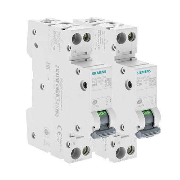 Lot De 2 Disjoncteurs FI AC 230V 30mA C16 1P+N - Protection Surcharge Et Différentielle DIN