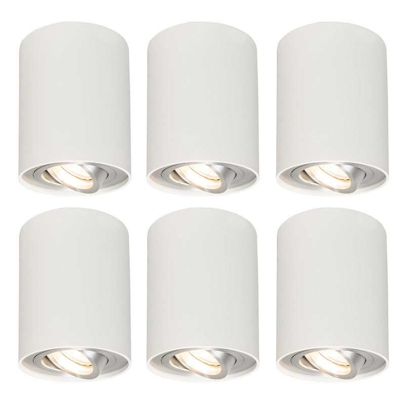 Zestaw 6 reflektorów białych obrotowych i pochylanych - Rondoo 1 Up