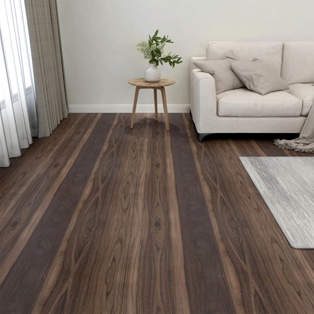 Vidaxl tarimas de suelo autoadhesivas 20 uds pvc marrón oscuro 1,86 m²