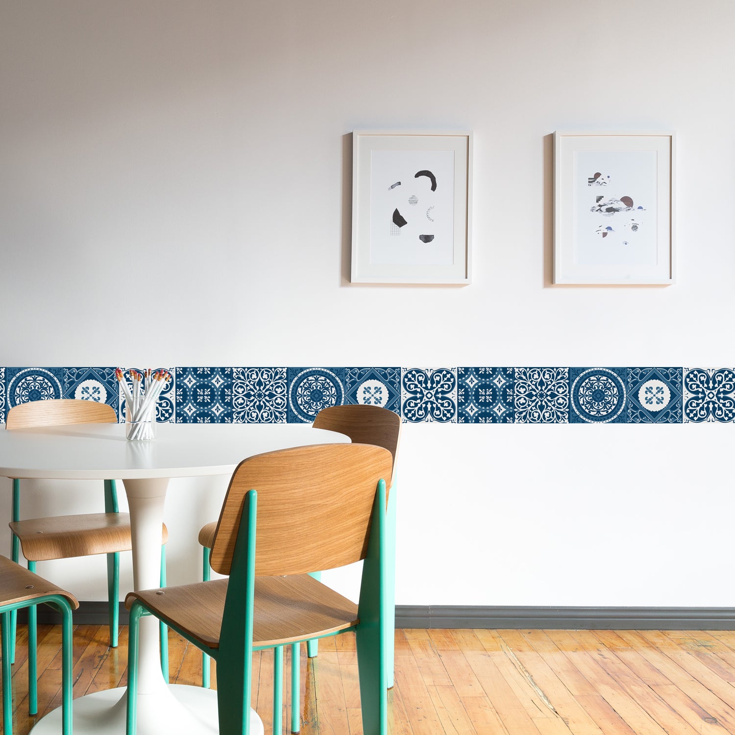 Bordo Adesivo Decorativo 15x300 Cm - Stile Azulejos Blu, Per Pareti E Superfici Lisce - Foto 2