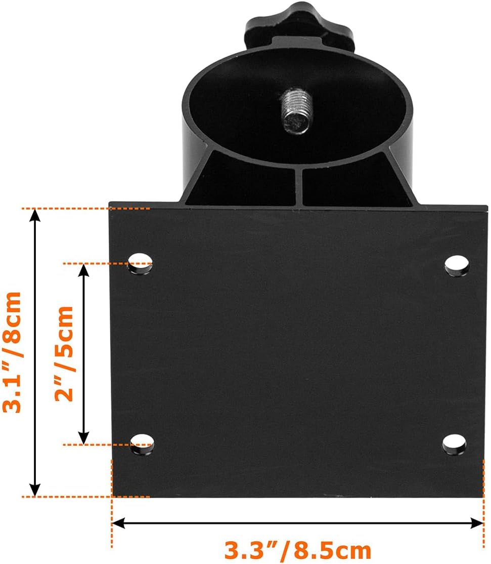 Lot de 2 supports de parasol de terrasse, support de parasol d'extérieur en aluminium pour balustrade de terrasse, balcon ou cour extérieure - 3