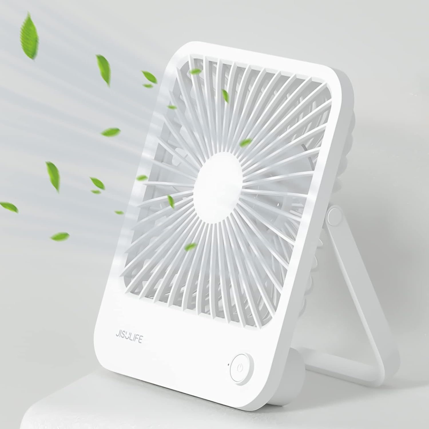 Mini Przenośny Wentylator, z Akumulatorem 4500 mAh, Mały Składany Wentylator 180°, Cichy Wentylator z Regulacją 4 Prędkości