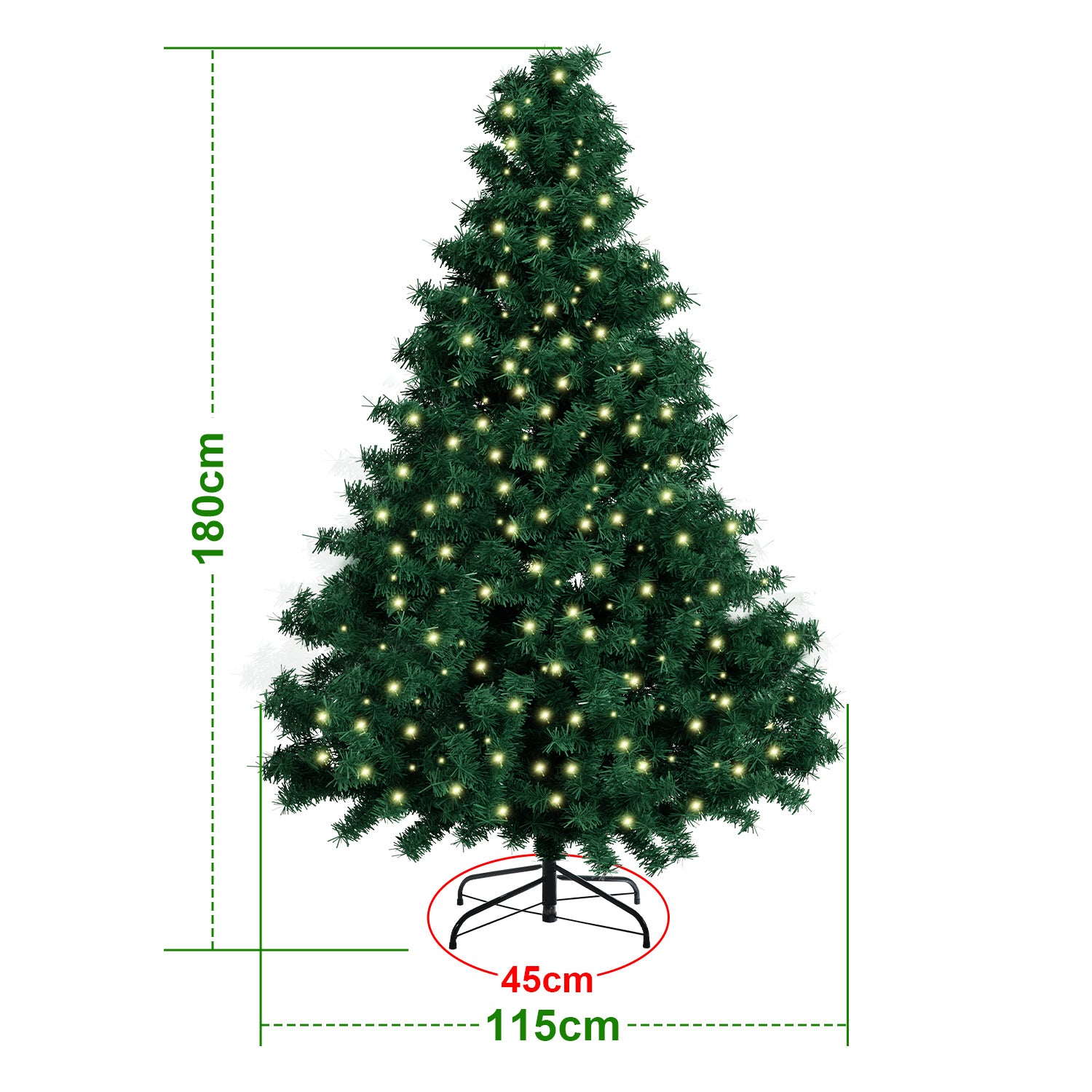 Árbol de Navidad Xmas Christmas 180cm con LED blanco cálido - 2
