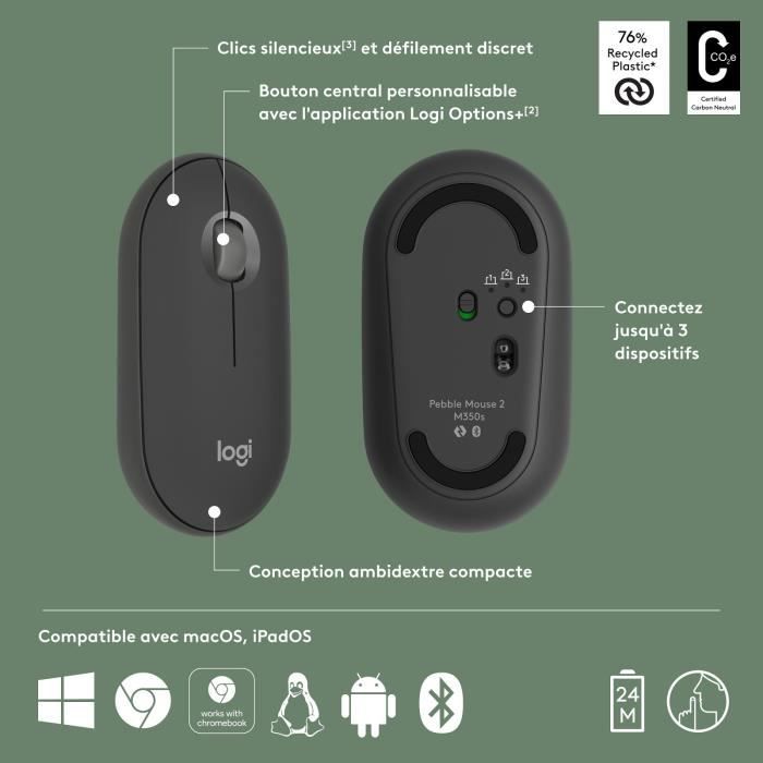 Souris d'ordinateur sans fil m350s bluetooth LOGITECH - 6