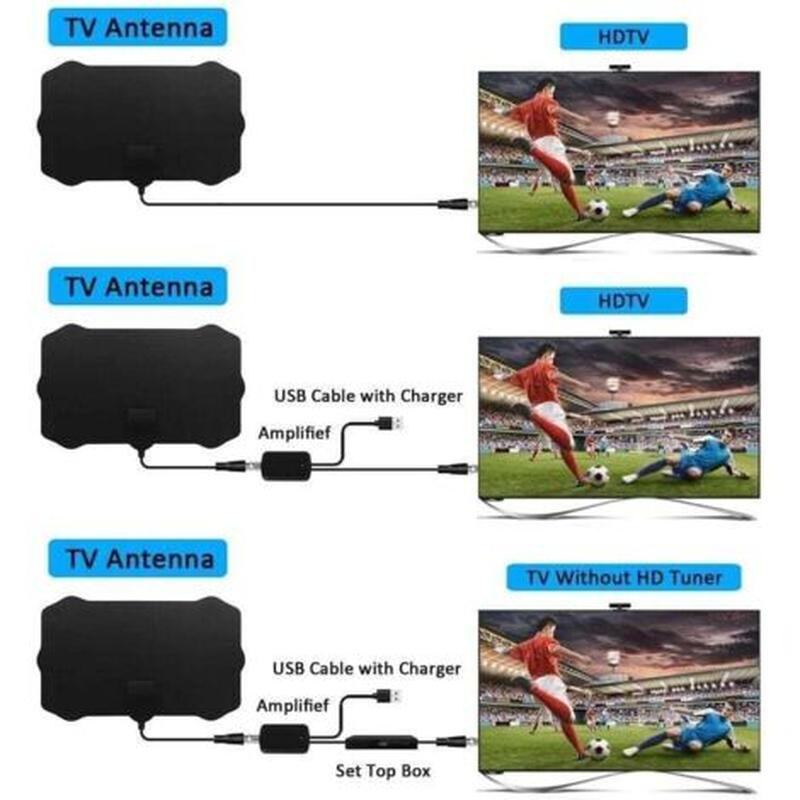 Antenne TV intérieure Réception TNT HD Amplifiée, UHF/VHF, puissante Ménages, amateurs de télévision - 4