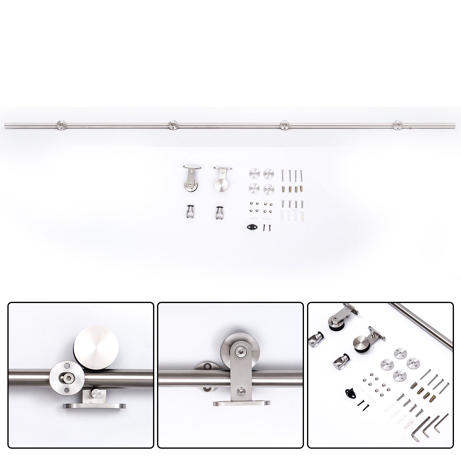Kit instalacion puerta corredera Homcom transparente Ø2,5x200 cm - 4