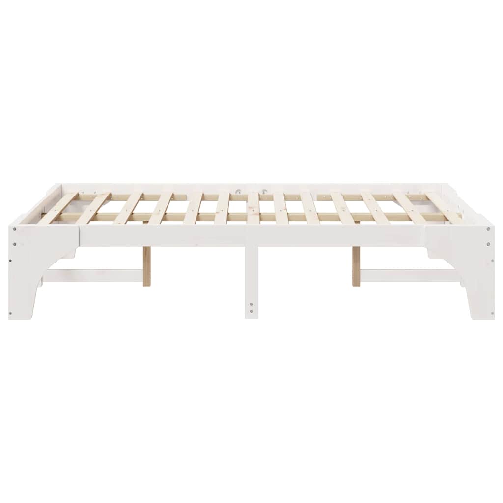 Cadre de lit en pin massif blanc, pour la chambre, 120 × 190 cm - 6