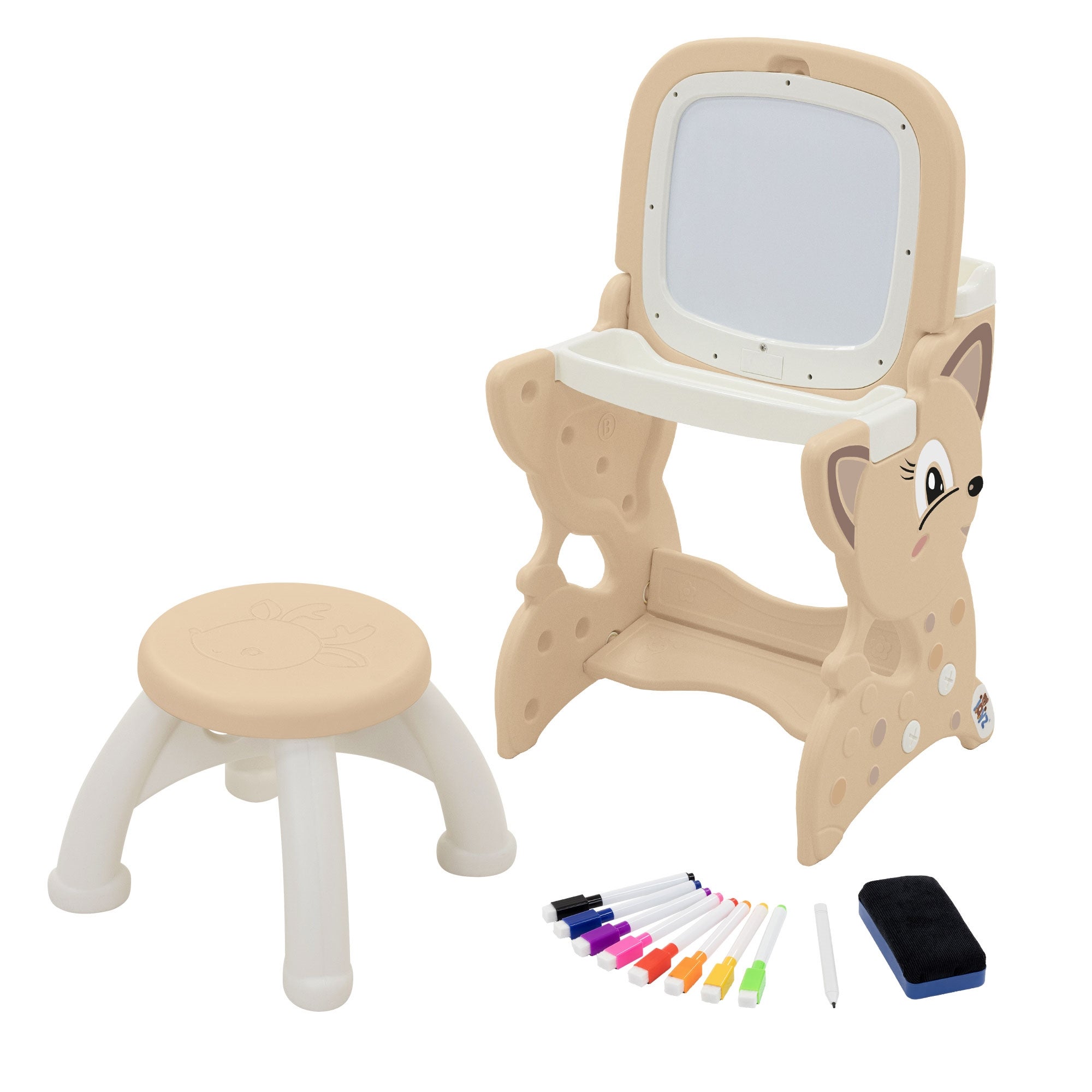 Joyz 3w1 stół aktywnościowy dla dzieci tablica LCD magnetyczna do pisania i rysowania sztaluga półka krzesło zestaw edukacyjny do rysowania malowania