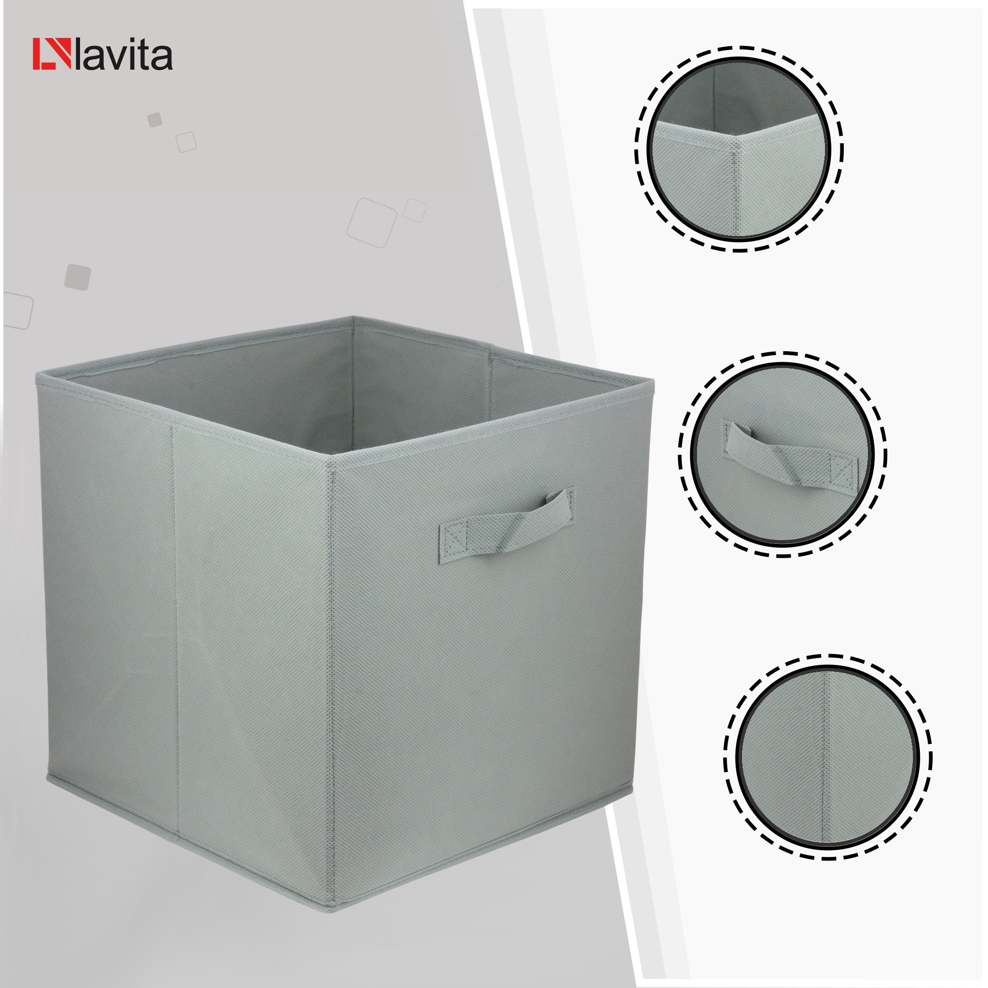 Boîte en carton Boîte textile 31x31x31 gris clair – light grey 31x31x31 - 3