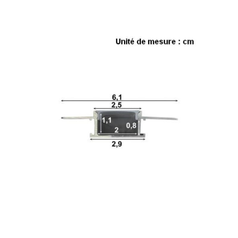 Profilé Aluminium encastré 2m pour Ruban LED Double Couvercle Blanc Opaque - SILAMP - 2