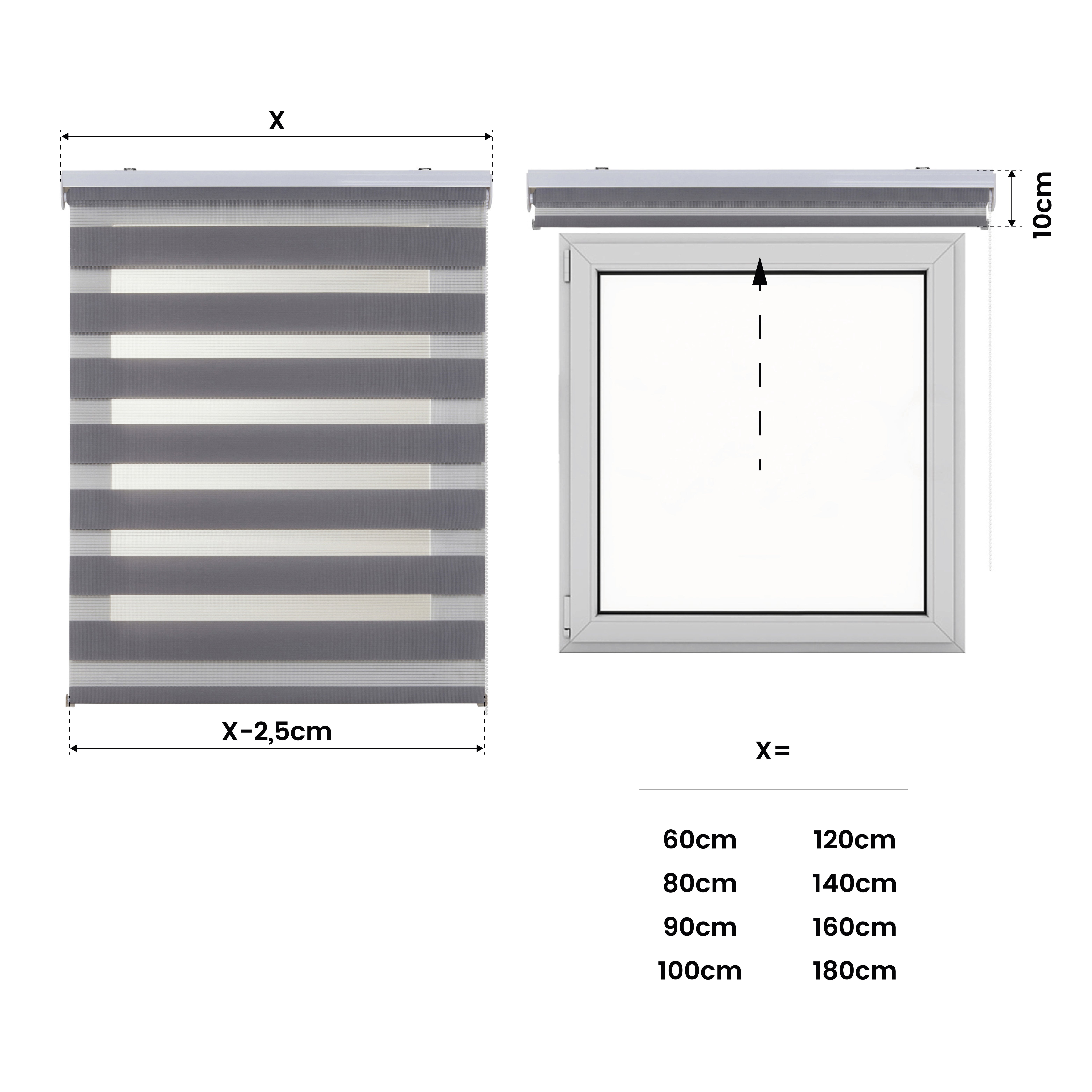 Estores Dia e Noite estore de rolo com tecido duplo Prata 90X160 - 5