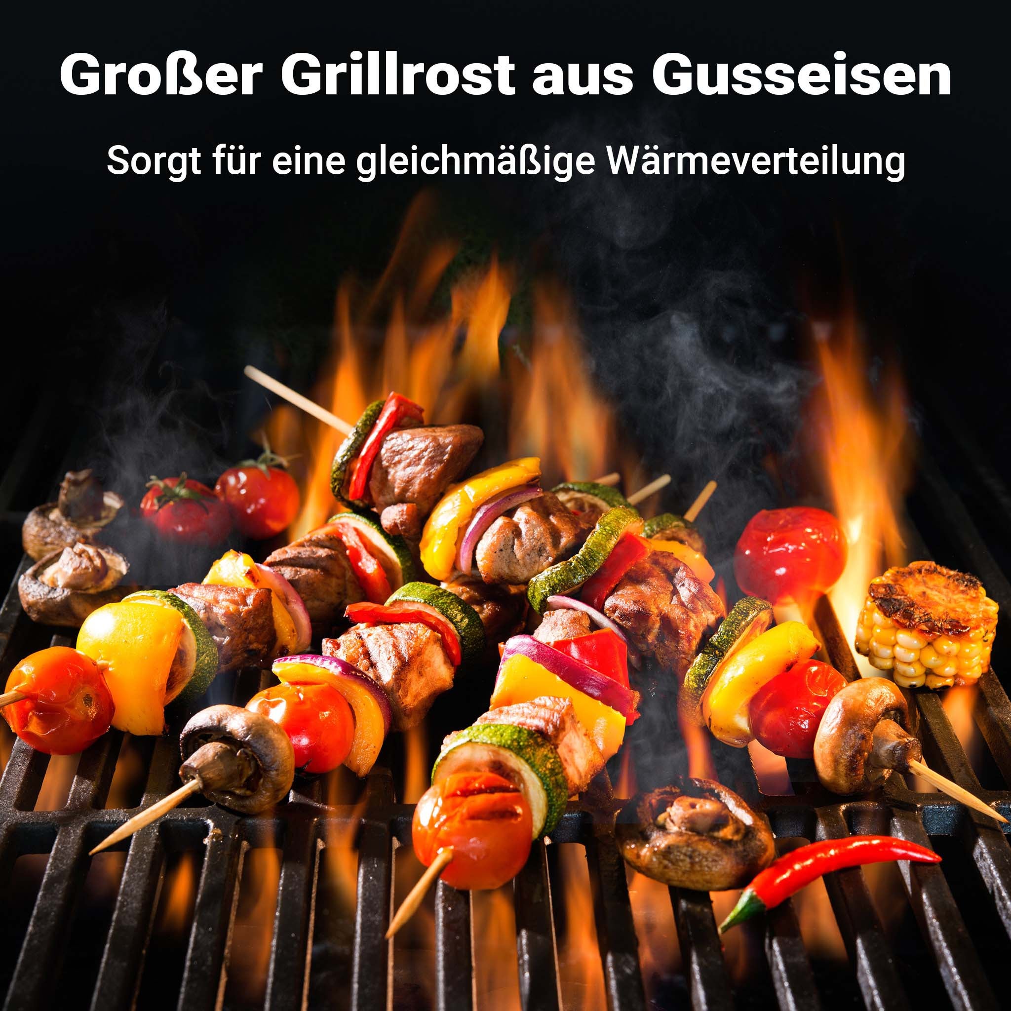 Set 2x Barbecue semi-circulaire – 55 x 26,5 x 0,9 cm – en Fonte – BBQ Charbon de bois ou à gaz – Grillade Cuisson – Terrasse Jardin Plancha… Wiltec... - 7