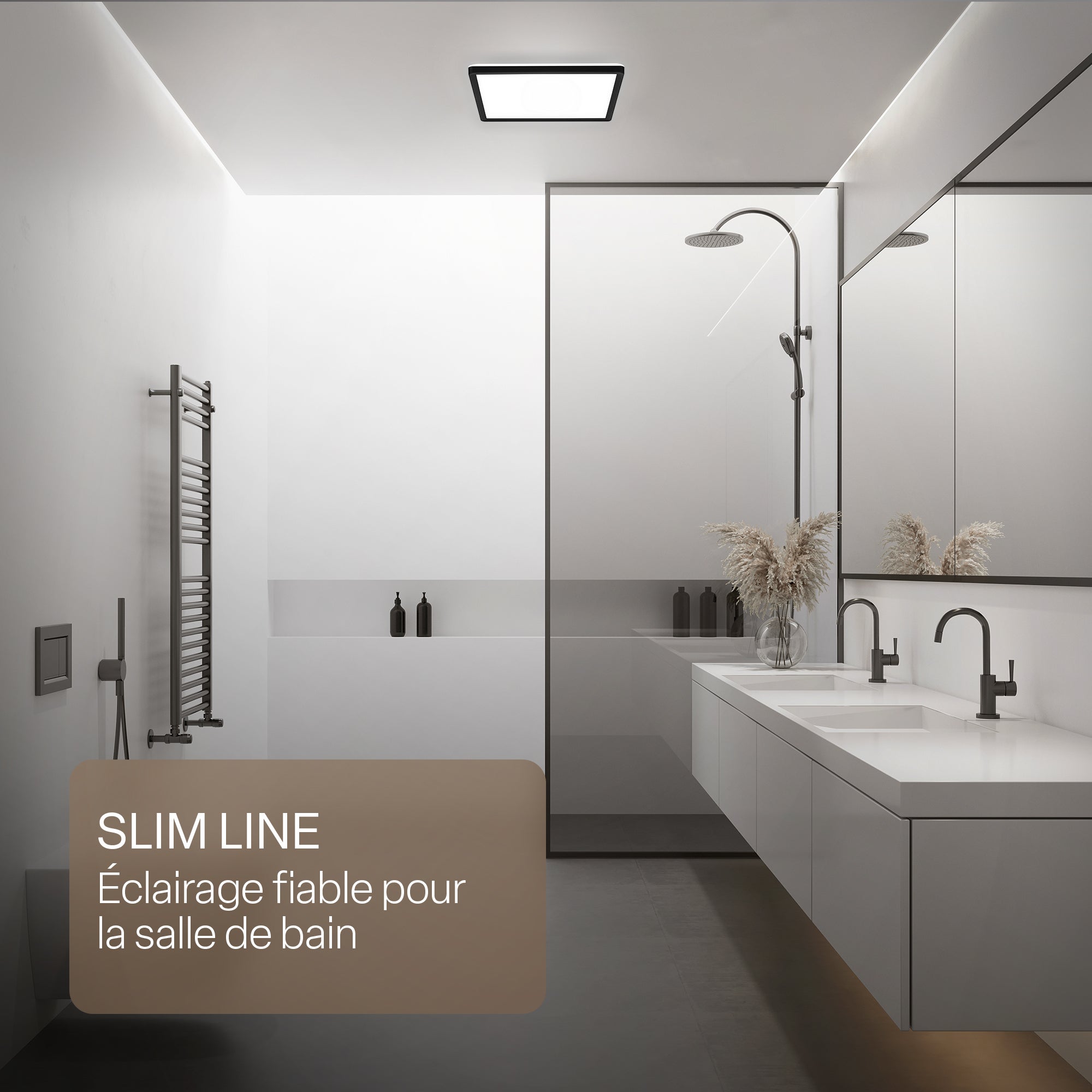 Panneau LED - Salle de Bains - 29 x 29cm - Plafonnier - Blanc neutre - IP44 - 18W 2400lm - B.K.Licht - 7