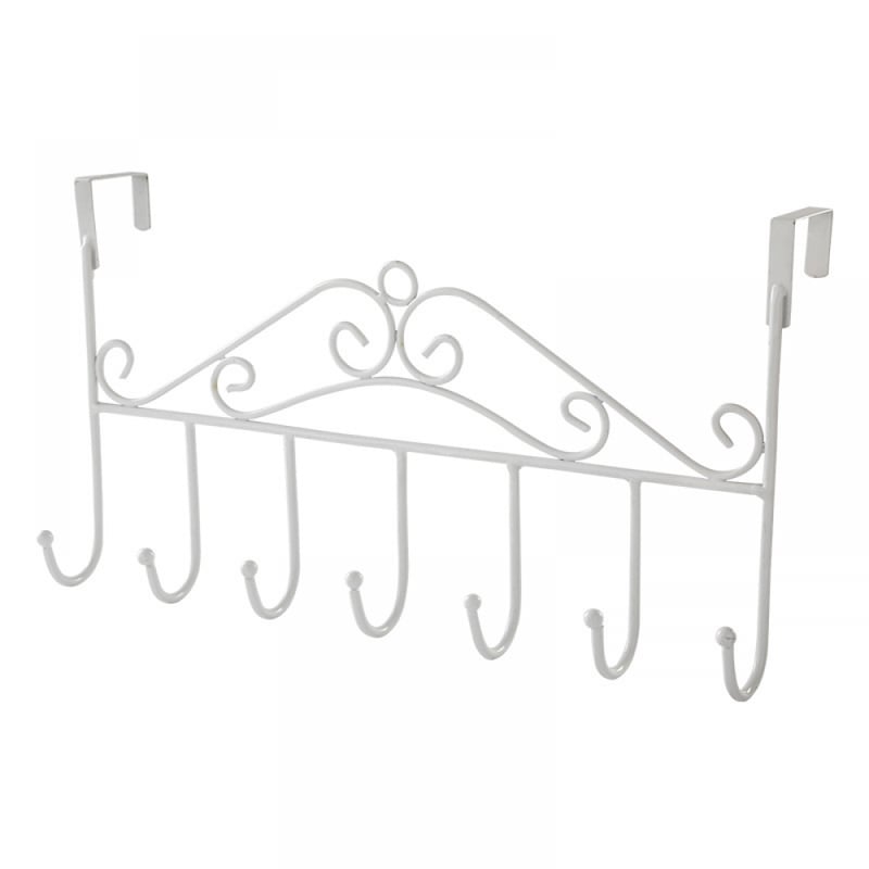 Żelazo w stylu europejskim białe za drzwiami 7 kreatywnych haczyków w kształcie litery S Haczyki kuchenne wiążące za drzwiami 43 * 23 cm