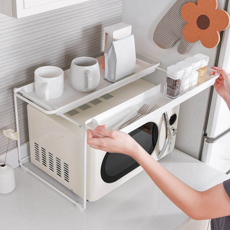 Półka do mikrofalówki, półka do piekarnika, biała, 56×33×36 cm, półka na przyprawy