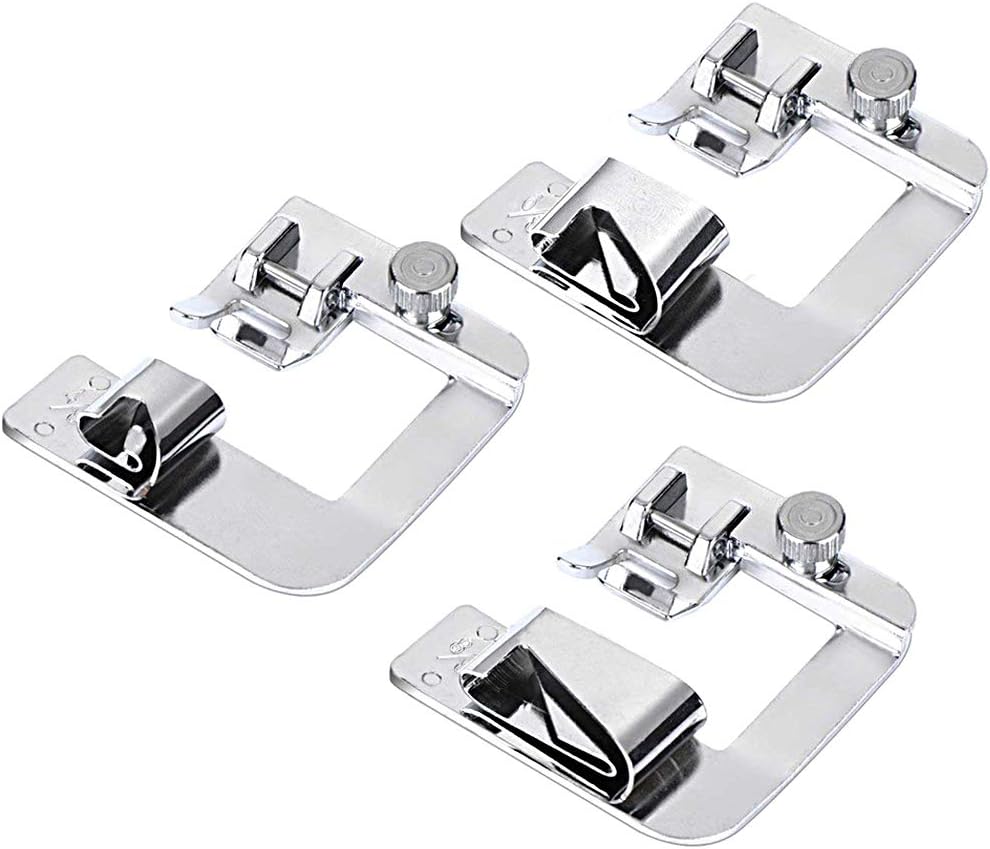 Zestaw 3 stopek dociskowych do maszyn do szycia (1/2", 3/4", 1") Stopka do obszywania Silvercres, pasująca do maszyn do szycia Brother, Sin