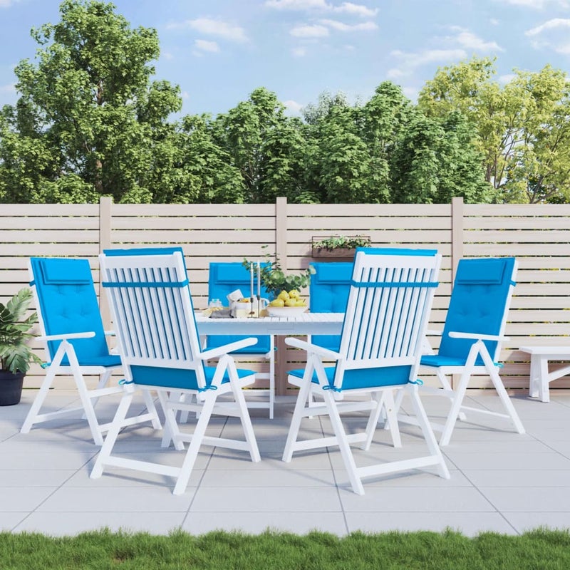 Poduszki na krzesła z wysokim oparciem, 6 szt., jasnoniebieskie vidaXL