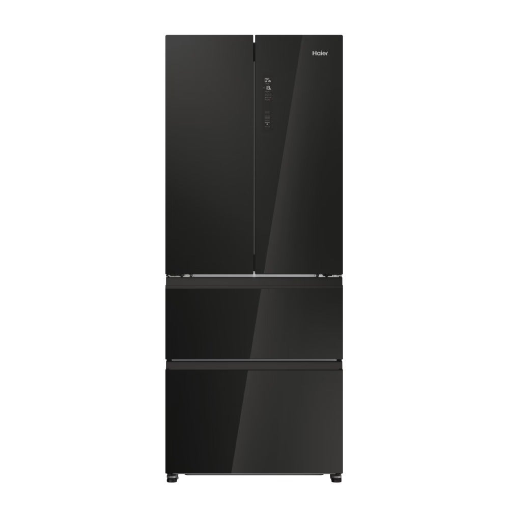 Haier HFR3718ENGB – Frigorifero Americano No Frost 402 L, 4 Porte, Nero, Classe E, Libera Installazione