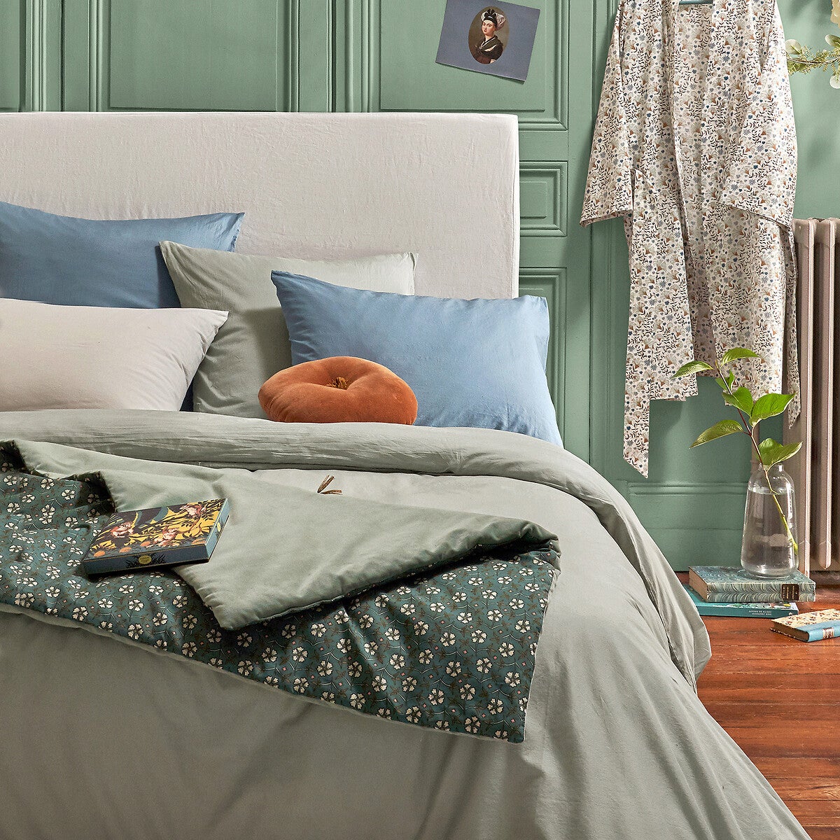 Peignoir kimono pur voile de coton, Kalyan - Imprimé blanc - 34/36 - 4